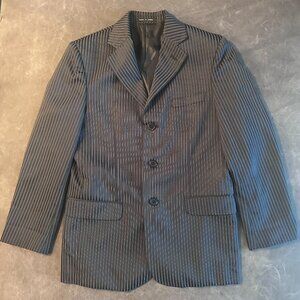 Stanley Blacker | Unworn Black Pinstripe Suit | Petite 16/28